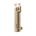 Barrel Bolt Offset Satin Brass L100xW25mm in Satin Brass
