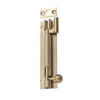 Barrel Bolt Offset Satin Brass L100xW25mm in Satin Brass