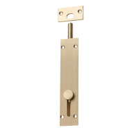 Barrel Bolt Reverse Satin Brass L150xW32mm in Satin Brass