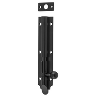 Barrel Bolt Victorian Long Throw Matt Black L150xW32mm Throw 30mm in Matt Black