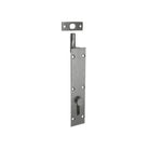 Zanda reverse barrel bolt in brushed nickel finish mounted on door for secure locking and easy operation.