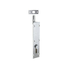 Zanda reverse barrel bolt in black finish, mounted on door for added security and easy locking.