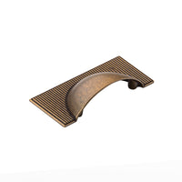 Momo Barrington Cup Pull handle in nickel finish, showing a close-up of the decorative cabinet hardware piece.