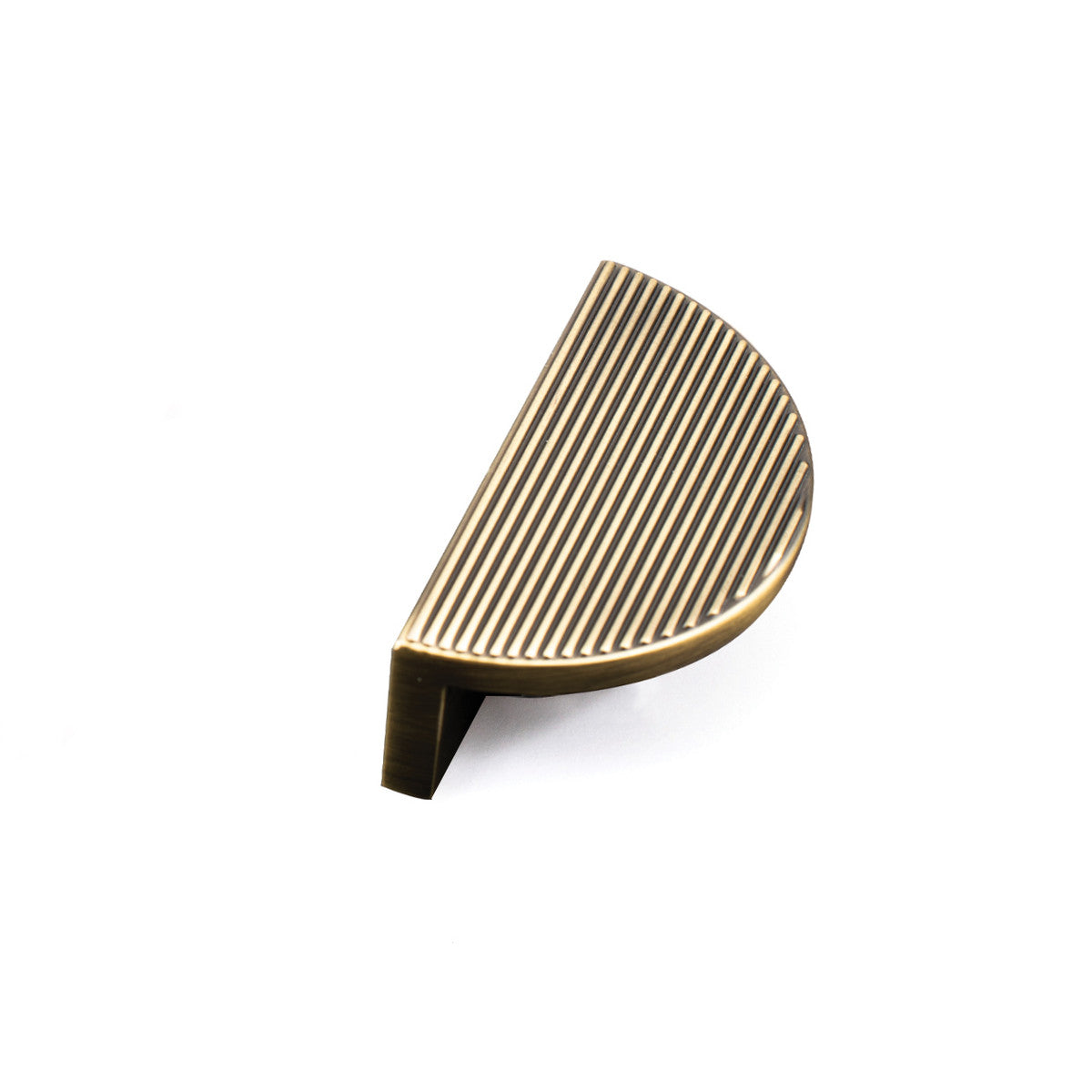 Momo Barrington Eclipse ribbed cabinet pull handle in dark bronze finish, showcasing its textured design and sturdy metal construction.