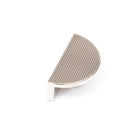 Momo Barrington Eclipse ribbed cabinet pull handle mounted on a wooden cabinet door, showcasing sleek, modern design.