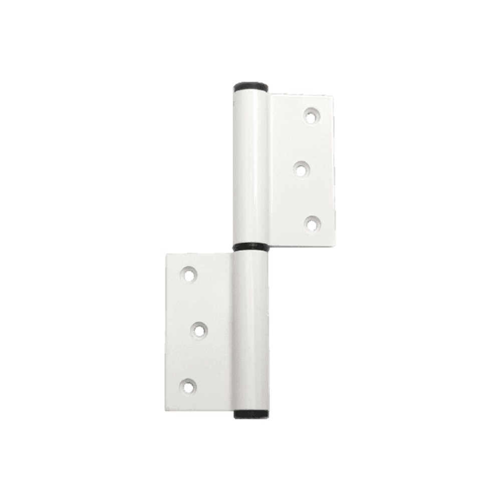 Justor MZ Spring Hinge: WHITE in White Anodised