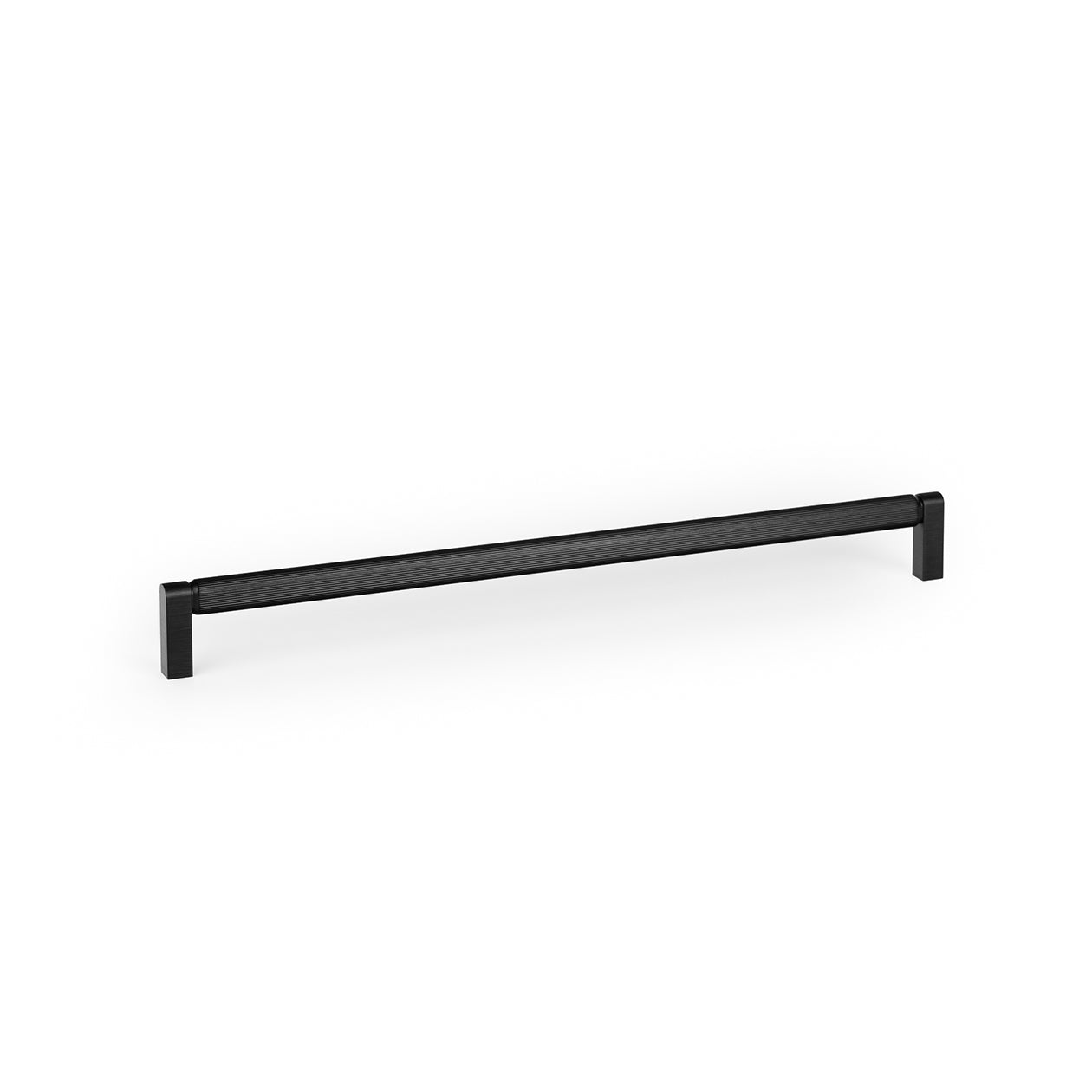 Momo Brooklyn D cabinet pull handle in black finish with a sleek, modern design for kitchen or furniture drawers.
