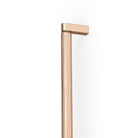 Momo Brooklyn Big D cabinet pull handle in brushed brass finish, modern hardware for kitchen or furniture drawers.