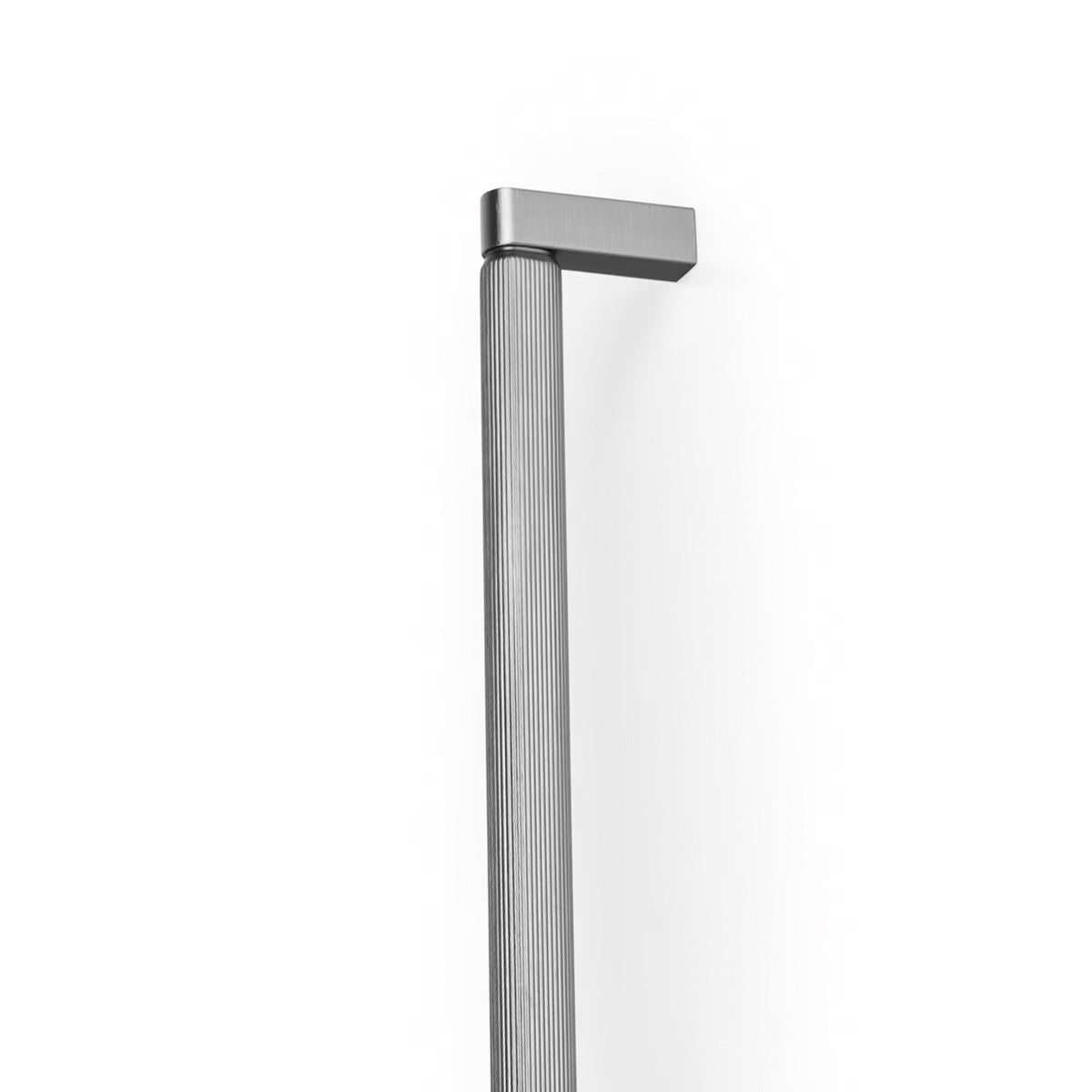 Momo Brooklyn Big D cabinet pull handle in matte black finish, showcasing its sturdy metal construction and modern design style.