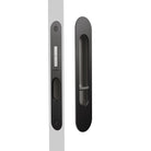 Mardeco Radius Flush Pull Privacy Set with 35mm backset, featuring a sleek, rounded design for modern bathroom or bedroom privacy doors.
