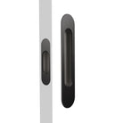 Mardeco Radius Flush Pull Passage Set with sleek, rounded design in brushed nickel finish, ideal for modern interior doors.
