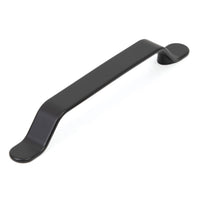 Momo BELT D Cabinet Pull Handle in black metal with a sleek belt design for modern cabinet doors and drawers.