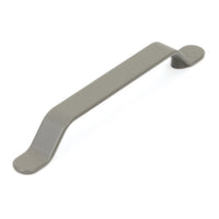 Momo BELT D Cabinet Pull Handle in gray, metal finish with a sleek, curved design for modern cabinet doors.
