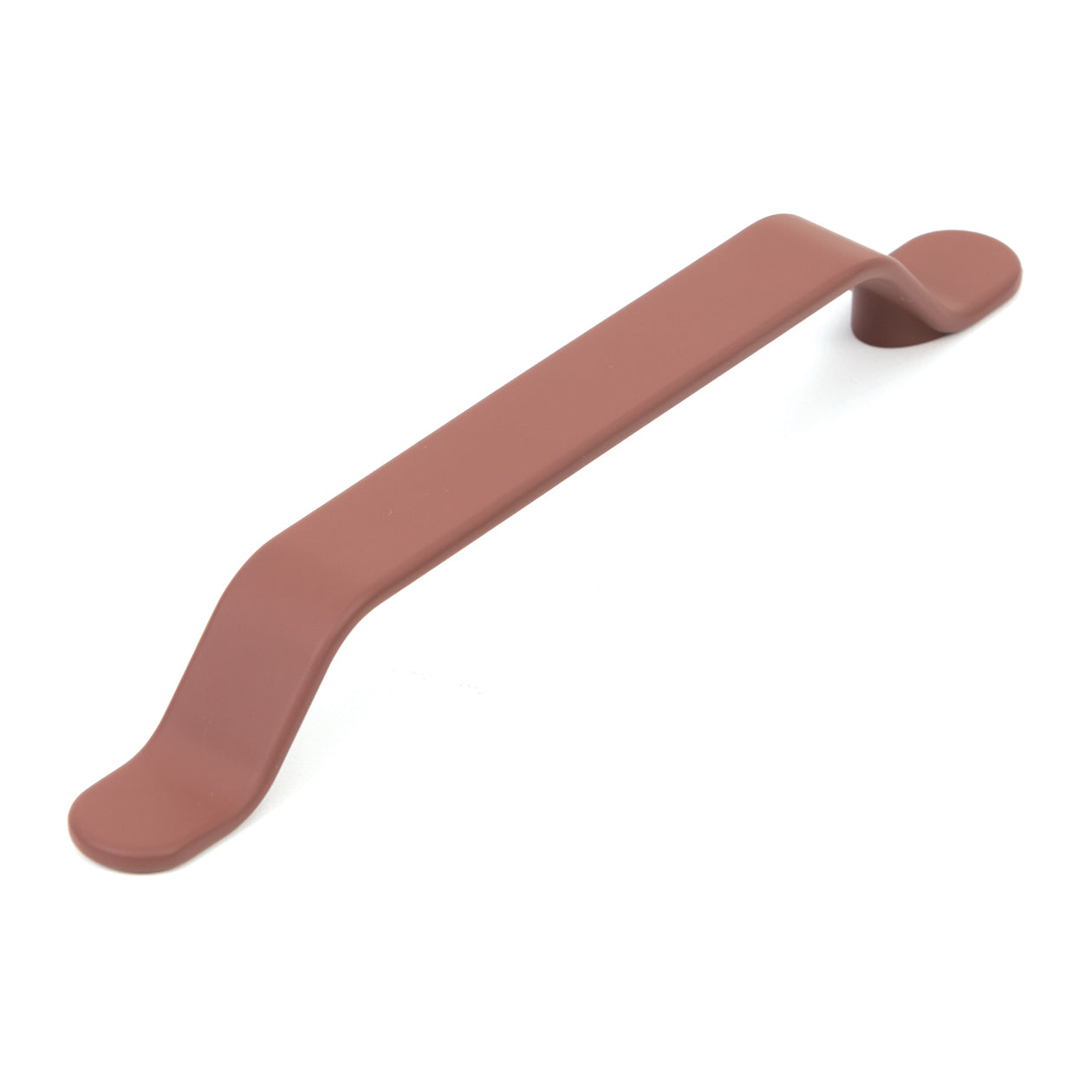 Momo BELT D Cabinet Pull Handle in vibrant red, featuring a sleek, curved design for kitchen or furniture drawers and cabinets.
