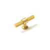 MOMO BELGRAVIA KNURLED 82MM SOLID BRASS T KNOB BRUSHED SATIN BRASS in Satin Brass