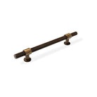 Momo Belgravia knurled cabinet pull handle in brushed nickel finish, featuring textured grip and sleek modern design.