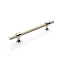 Momo BELGRAVIA knurled cabinet pull handle in polished nickel with textured knurled grip and sleek design.