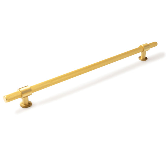 MOMO BELGRAVIA KNURLED 320MM SOLID BRASS BAR PULL BRUSHED SATIN BRASS in Satin Brass