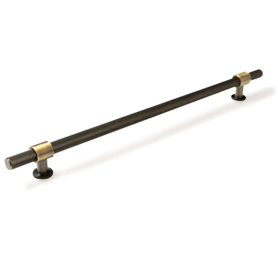 MOMO BELGRAVIA KNURLED 320MM SOLID BRASS BAR PULL DARK BRUSHED BRASS in Dark Brushed Brass