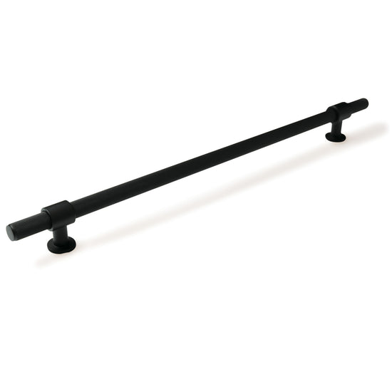 MOMO BELGRAVIA KNURLED 320MM SOLID BRASS BAR PULL MATT BLACK in Matt Black