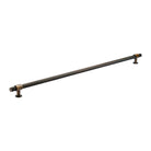 Momo Belgravia 800mm knurled solid brass pull handle mounted on cabinet door showing textured finish and sturdy design