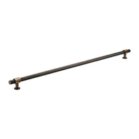 Momo Belgravia 800mm knurled solid brass pull handle mounted on cabinet door showing textured finish and sturdy design