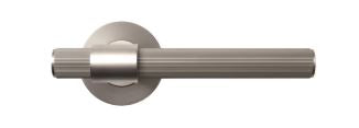 MOMO BELGRAVIA LINED Solid Brass Passage Lever Set with Tube Latch in Brushed Nickel