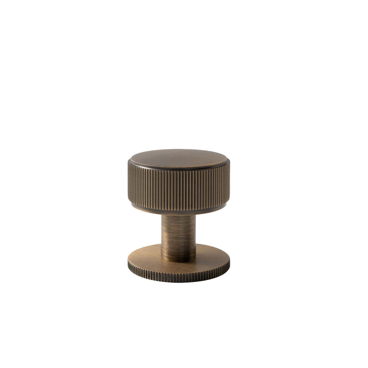 MOMO BELGRAVIA LINED 35MM SOLID BRASS ROUND KNOB DARK BRUSHED BRASS in Dark Brushed Brass