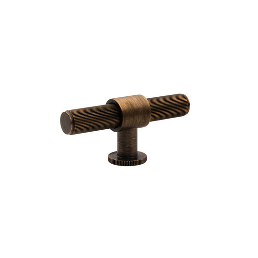 MOMO BELGRAVIA LINED 82MM SOLID BRASS T KNOB BRONZE in Bronze