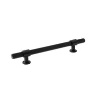 Momo BELGRAVIA lined cabinet pull handle mounted on a cabinet, featuring a sleek, modern design in a metallic finish.