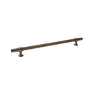 Momo BELGRAVIA 520mm lined entry pull handle set in back-to-back configuration, mounted on a door, with a sleek metallic finish.