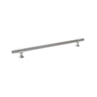 Momo BELGRAVIA 520mm back-to-back lined entry pull handle, polished steel finish, mounted on a door for secure access.