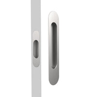 Mardeco Radius Flush Pull Passage Set in brushed nickel finish, featuring sleek round design for interior door hardware.