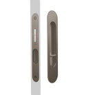 Mardeco Radius Flush Pull Privacy Set with 35mm backset, featuring sleek, rounded design for bathroom or bedroom privacy doors.