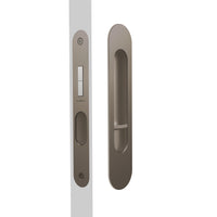 Mardeco Radius Flush Pull Privacy Set with 35mm backset, featuring sleek, rounded design for bathroom or bedroom privacy doors.