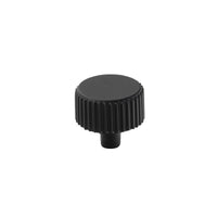 Momo Barrington cabinet knob in matte black finish, round metal handle for kitchen or furniture drawers and cabinets.