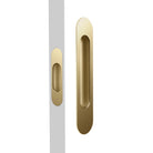 Mardeco Radius Flush Pull Passage Set in brushed nickel finish with rounded edges and modern design for interior doors.