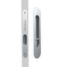 Mardeco Radius Flush Pull Privacy Set with 35mm backset, featuring sleek modern design for bathroom or door privacy.