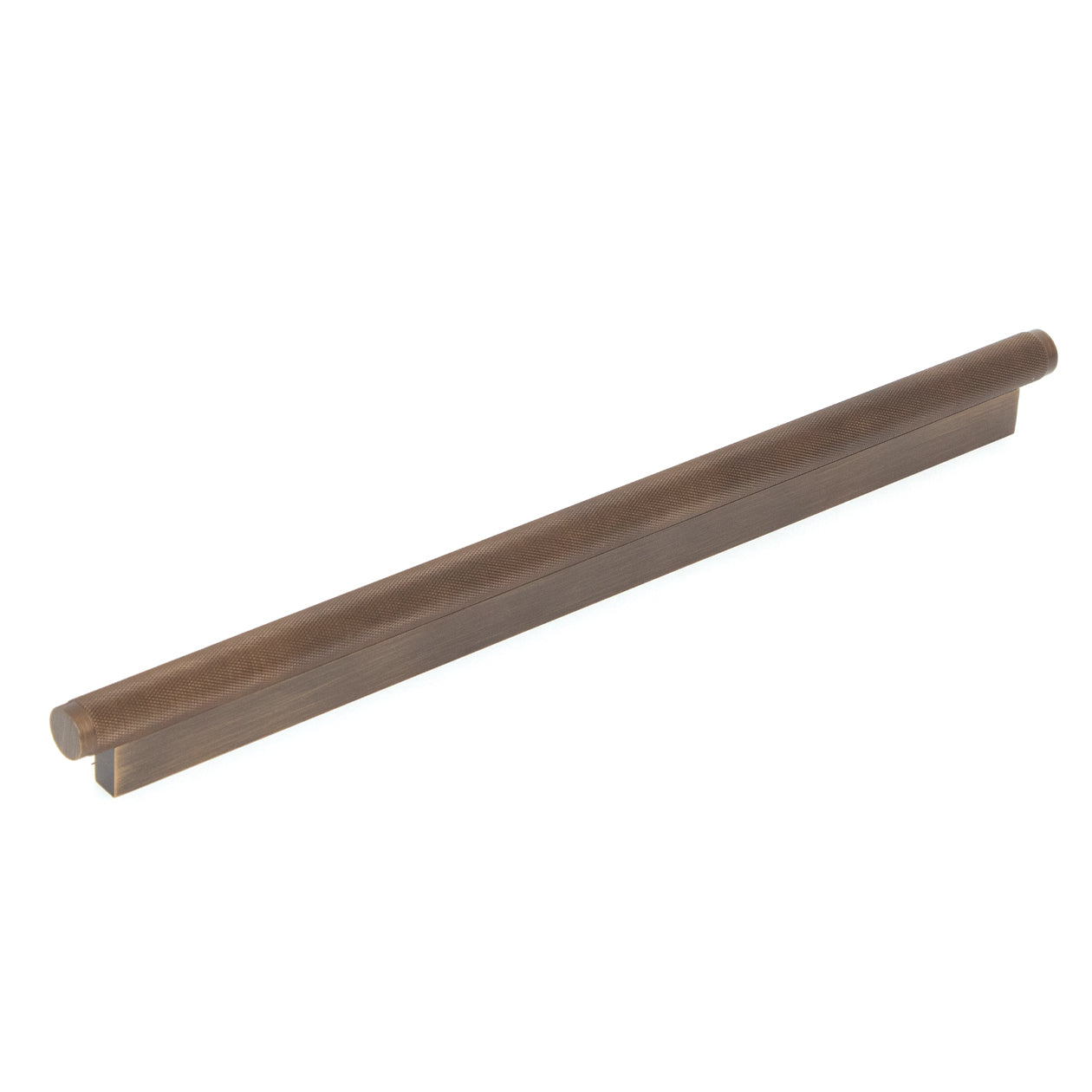 Momo Brighton cabinet pull handle in brushed nickel finish, sleek modern design for kitchen or bathroom cabinetry.