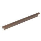 Momo Brighton cabinet pull handle in brushed nickel finish, sleek modern design for kitchen or bathroom cabinetry.