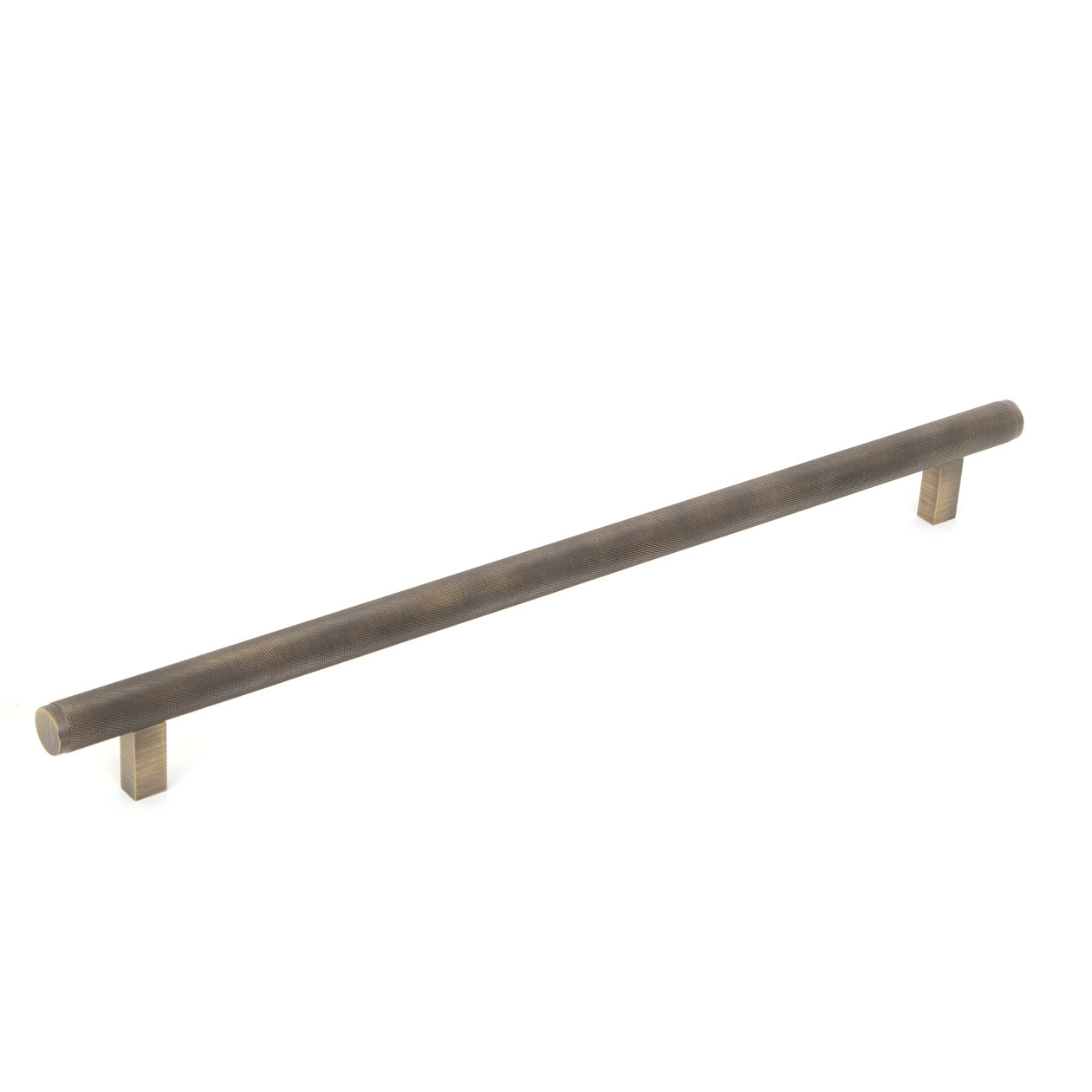 Momo Bellevue Knuled Appliance Pull in dark bronze finish, featuring a curved design and knuled texture for cabinet or drawer handles.