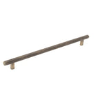 Momo Bellevue Knuled Appliance Pull in dark bronze finish, featuring a curved design and knuled texture for cabinet or drawer handles.