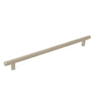 Momo Bellevue knurled appliance pull in brushed bronze finish, featuring textured metal grip for cabinet or drawer use.
