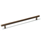 Momo Bellevue lined appliance pull handle in bronze finish, showcasing its sleek, modern design for kitchen cabinets and appliances.
