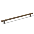 Momo Bellevue lined appliance pull handle with brushed dark bronze finish, showcasing its sleek, modern design and sturdy construction.
