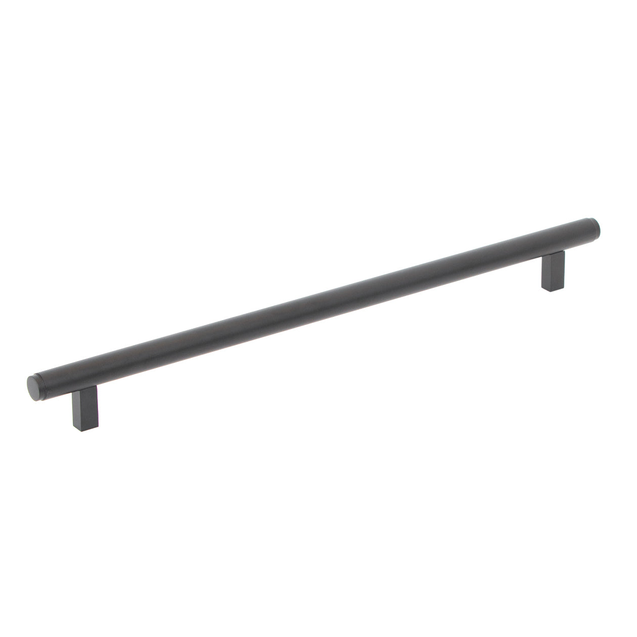 Momo BELLEVUE plain appliance pull handle in black finish, showing sleek, minimalist design on a modern kitchen cabinet