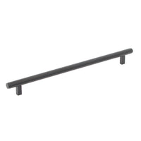 Momo BELLEVUE plain appliance pull handle in black finish, showing sleek, minimalist design on a modern kitchen cabinet