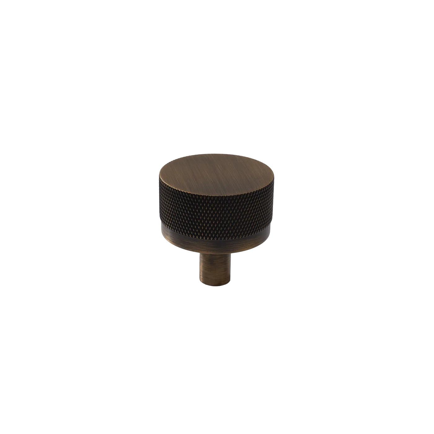 BELLEVUE 35MM SOLID BRASS KNURLED KNOB BRONZE in Bronze