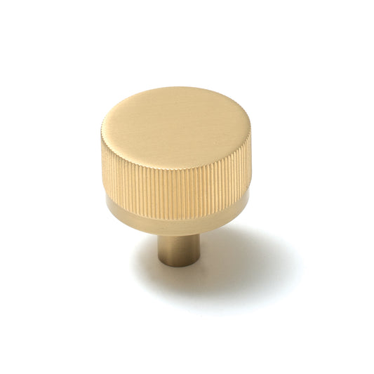 BELLEVUE 35MM SOLID BRASS LINED KNOB BRUSHED SATIN BRASS in Brushed Satin Brass