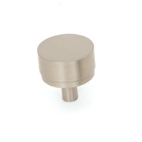 Momo Bellevue plain cabinet knob in dark bronze finish, round metal handle for kitchen or furniture cabinetry.